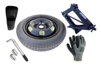 Set - Space saver wheel ABARTH 500 I R17 4x98x58,1 + wrench+ car jack + car jack cover