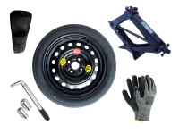 Set - Space saver wheel MAZDA 2 II R15 4x100x54,1 + wrench+ car jack + car jack cover