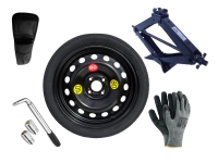 Set - Space saver wheel OPEL ADAM R16 4x100x56,6 + wrench+ car jack + car jack cover