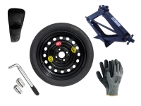 Set - Space saver wheel ŠKODA CITIGO R15 4x100x57,1 + wrench+ car jack + car jack cover