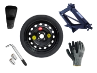 Set - Space saver wheel ŠKODA CITIGO R16 4x100x57,1 + wrench+ car jack + car jack cover