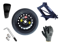 Set - Space saver wheel VW e-UP! R15 4x100x57,1 + wrench+ car jack + car jack cover