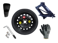 Set - Space saver wheel FIAT 500 Abarth II R16 4x98x58,1 + wrench+ car jack + car jack cover